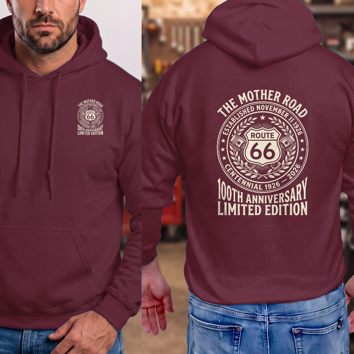 Maroon | Left Chest + Back