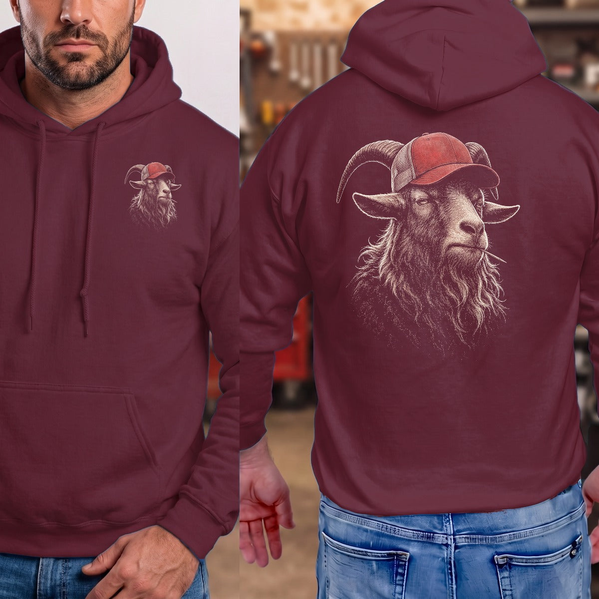 Maroon | Left Chest + Back