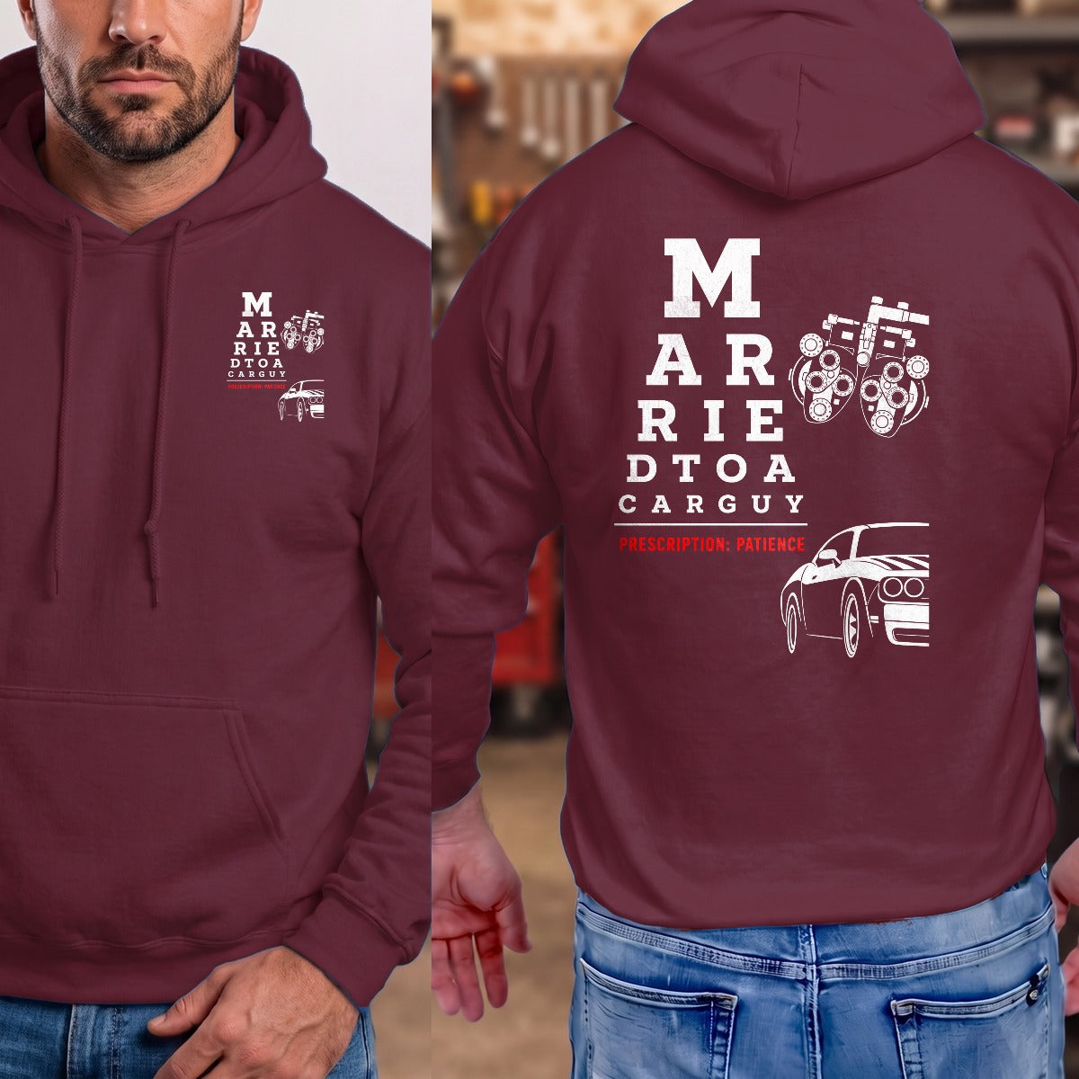 Maroon | Left Chest + Back