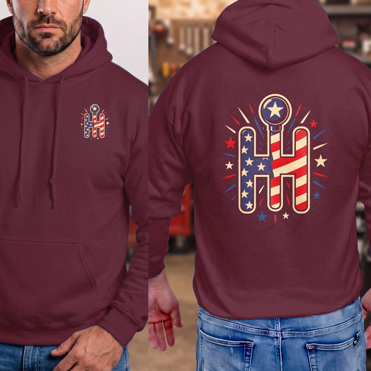 Maroon | Left Chest + Back
