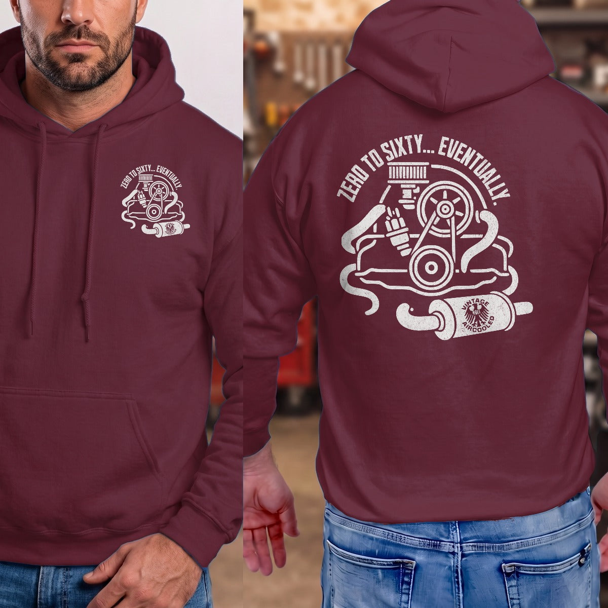 Maroon | Left Chest + Back