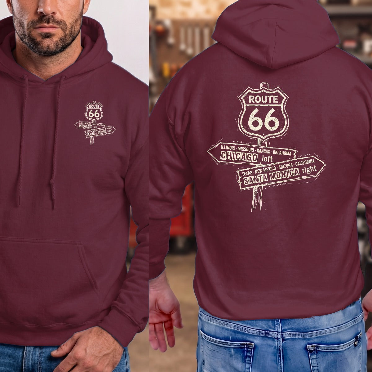 Maroon | Left Chest + Back
