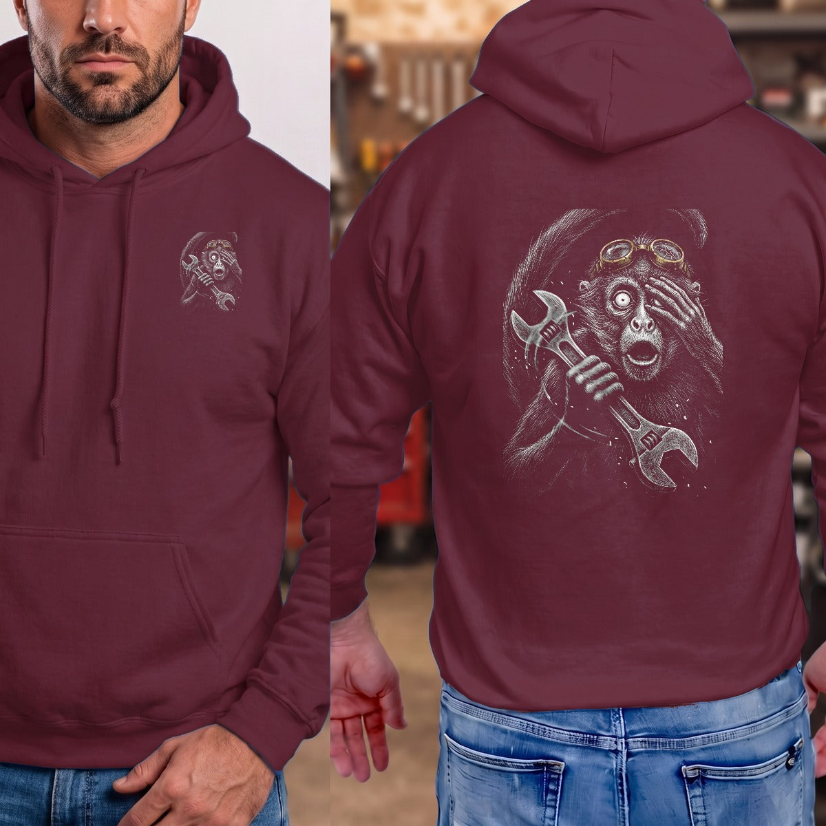 Maroon | Left Chest + Back