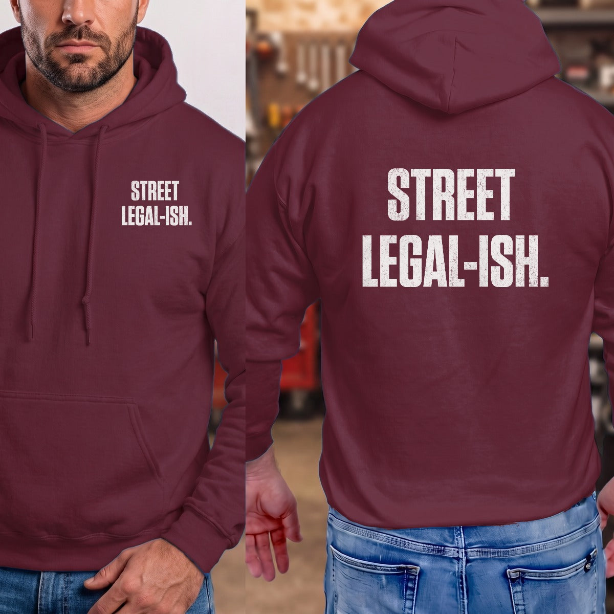 Maroon | Left Chest + Back