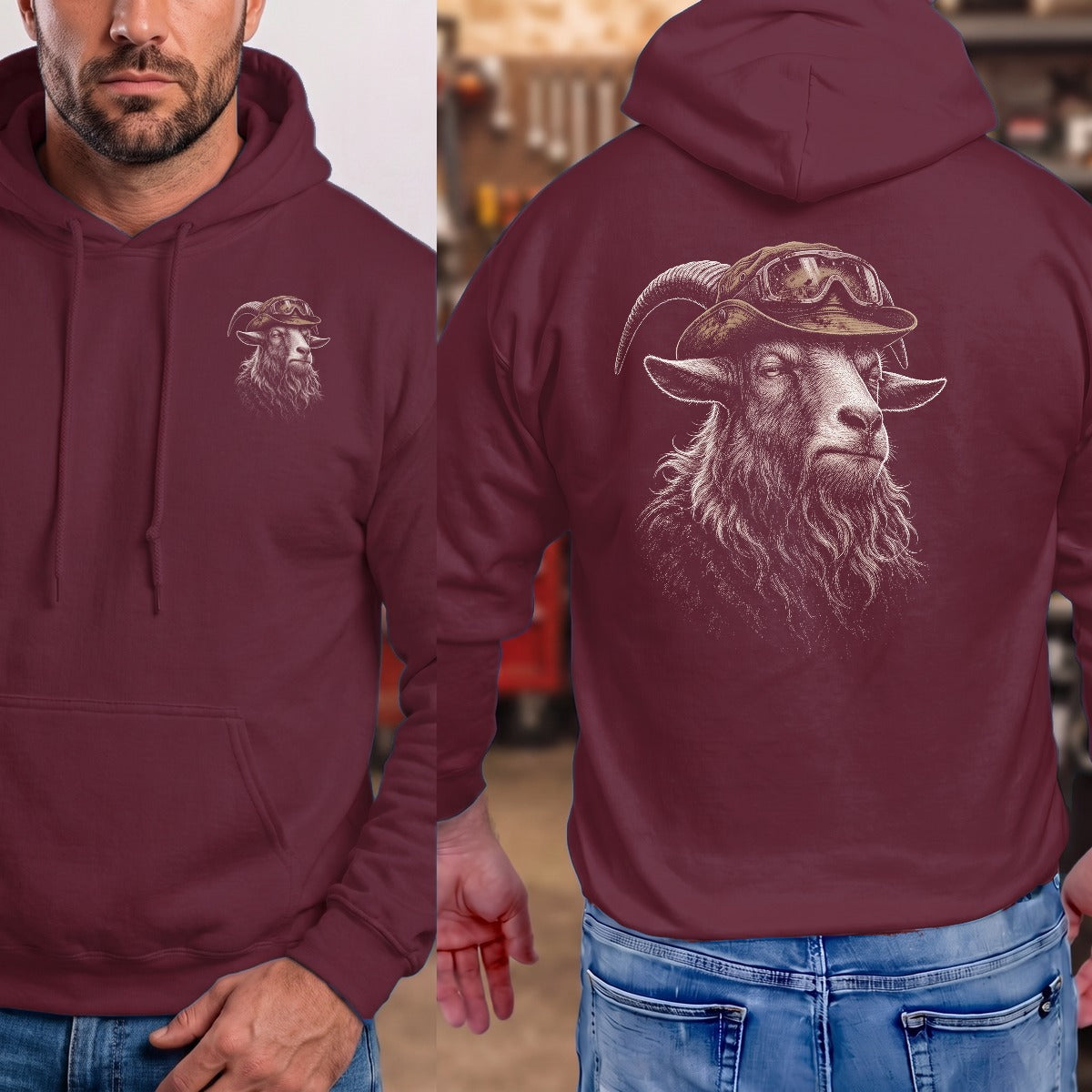 Maroon | Left Chest + Back