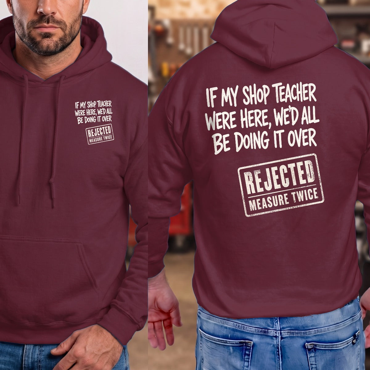 Maroon | Left Chest + Back