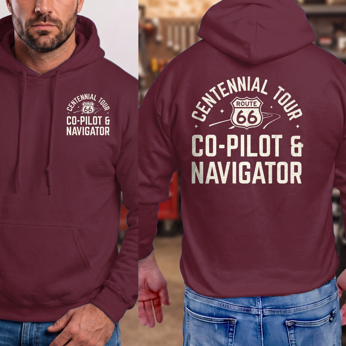 Maroon | Left Chest + Back