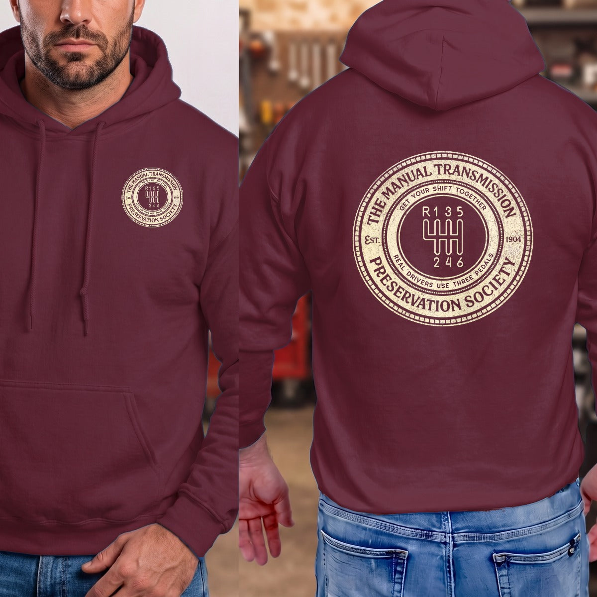 Maroon | Left Chest + Back