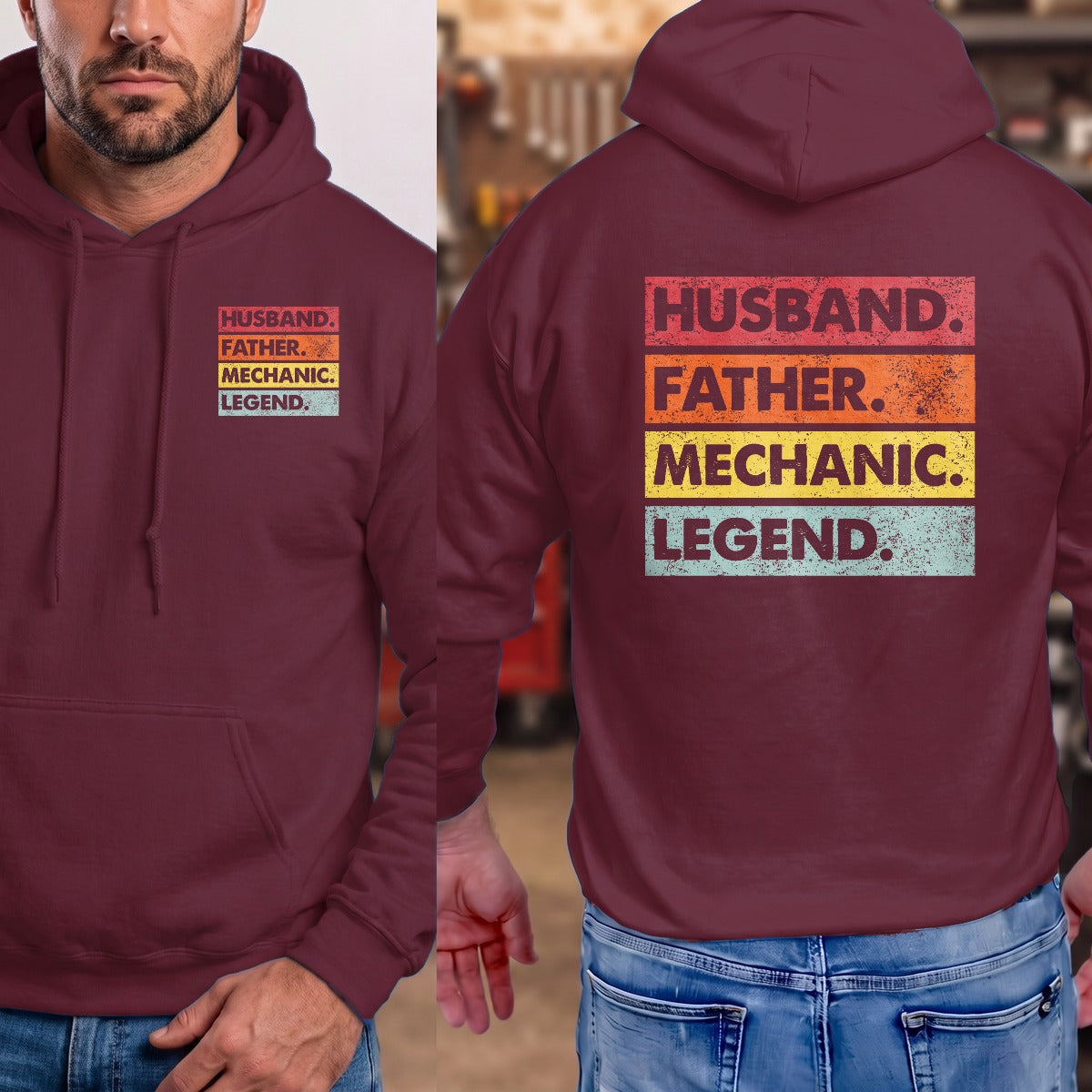 Maroon | Left Chest + Back