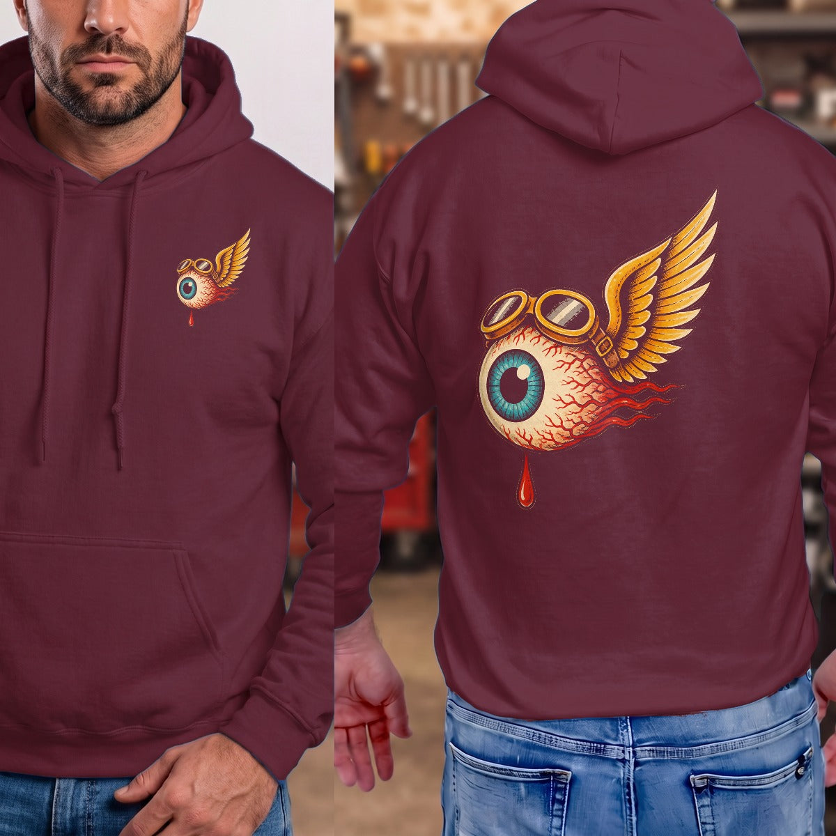 Maroon | Left Chest + Back
