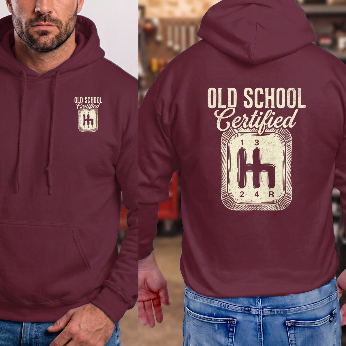 Maroon | Left Chest + Back