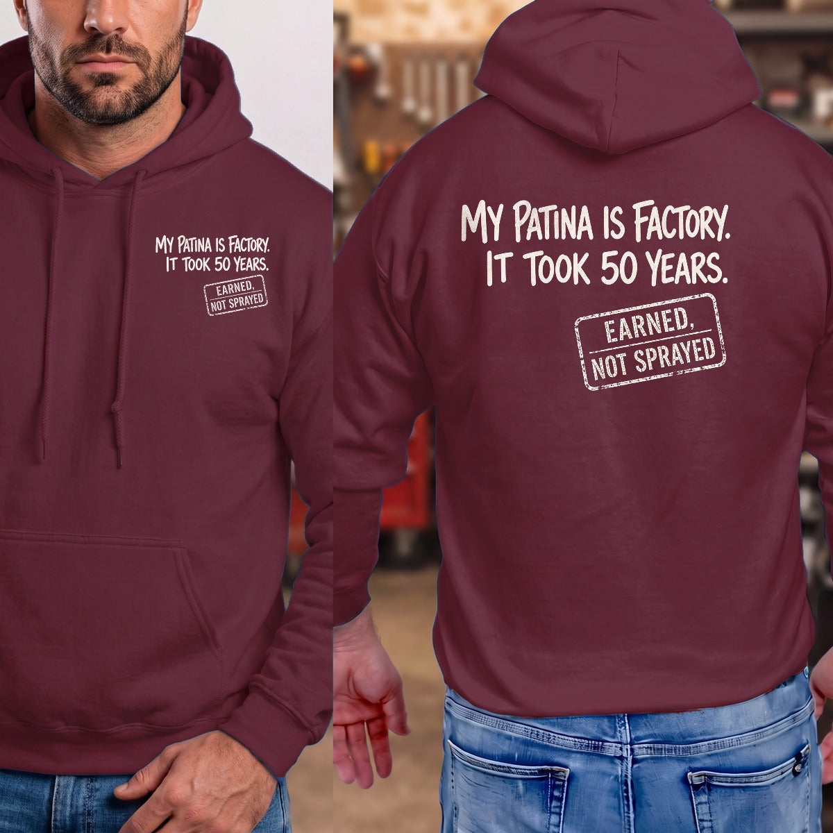 Maroon | Left Chest + Back