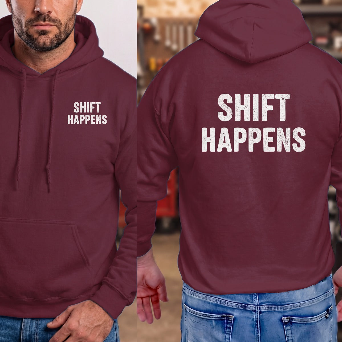 Maroon | Left Chest + Back