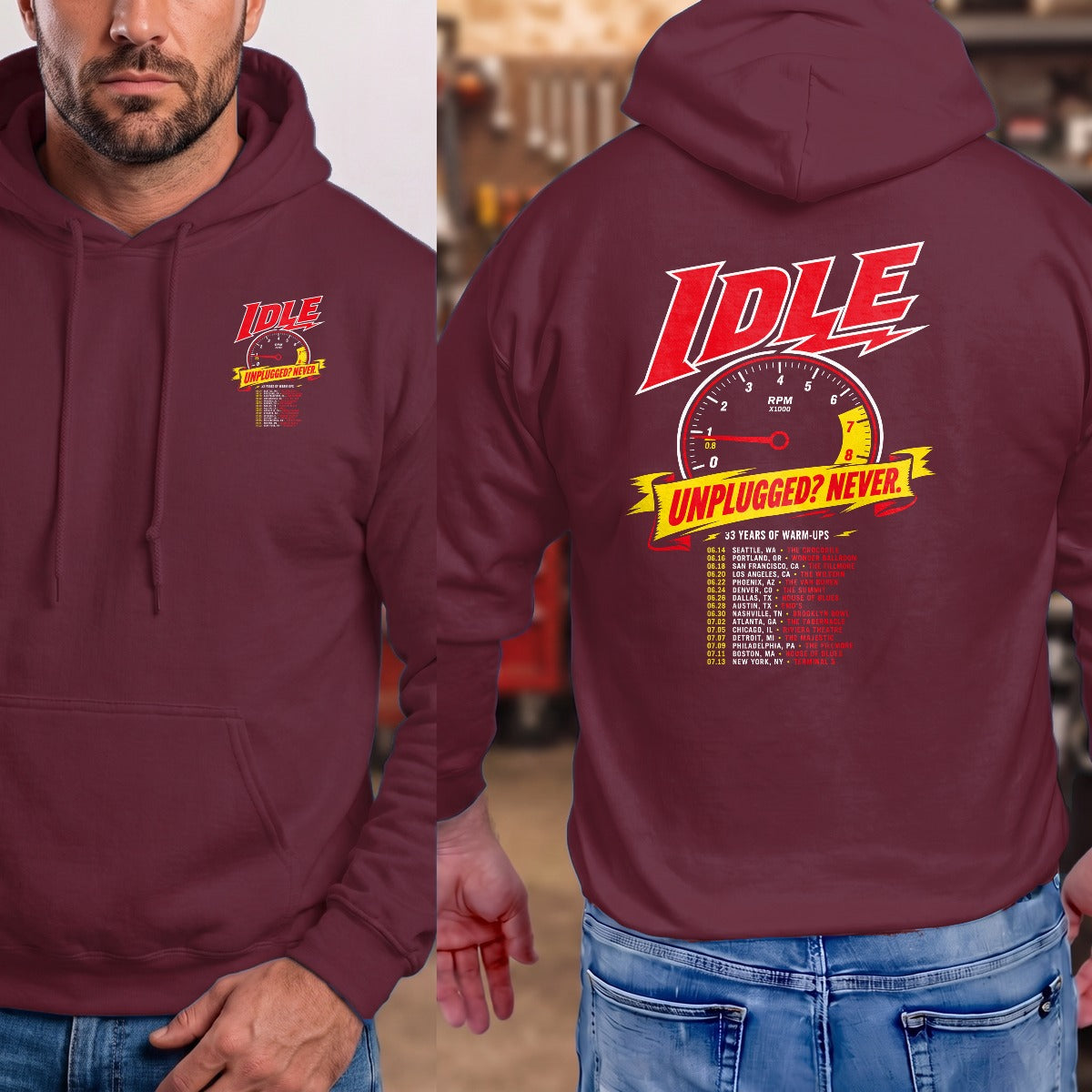 Maroon | Left Chest + Back