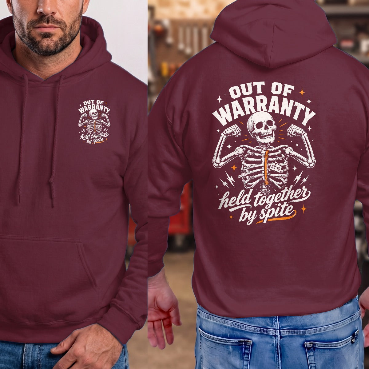 Maroon | Left Chest + Back