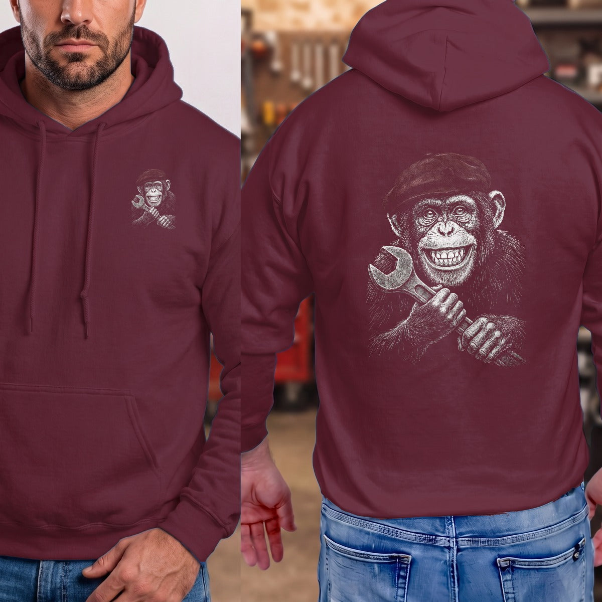 Maroon | Left Chest + Back