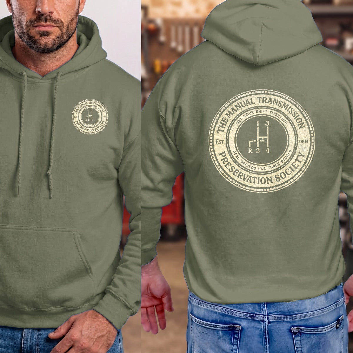 Military Green | Left Chest + Back