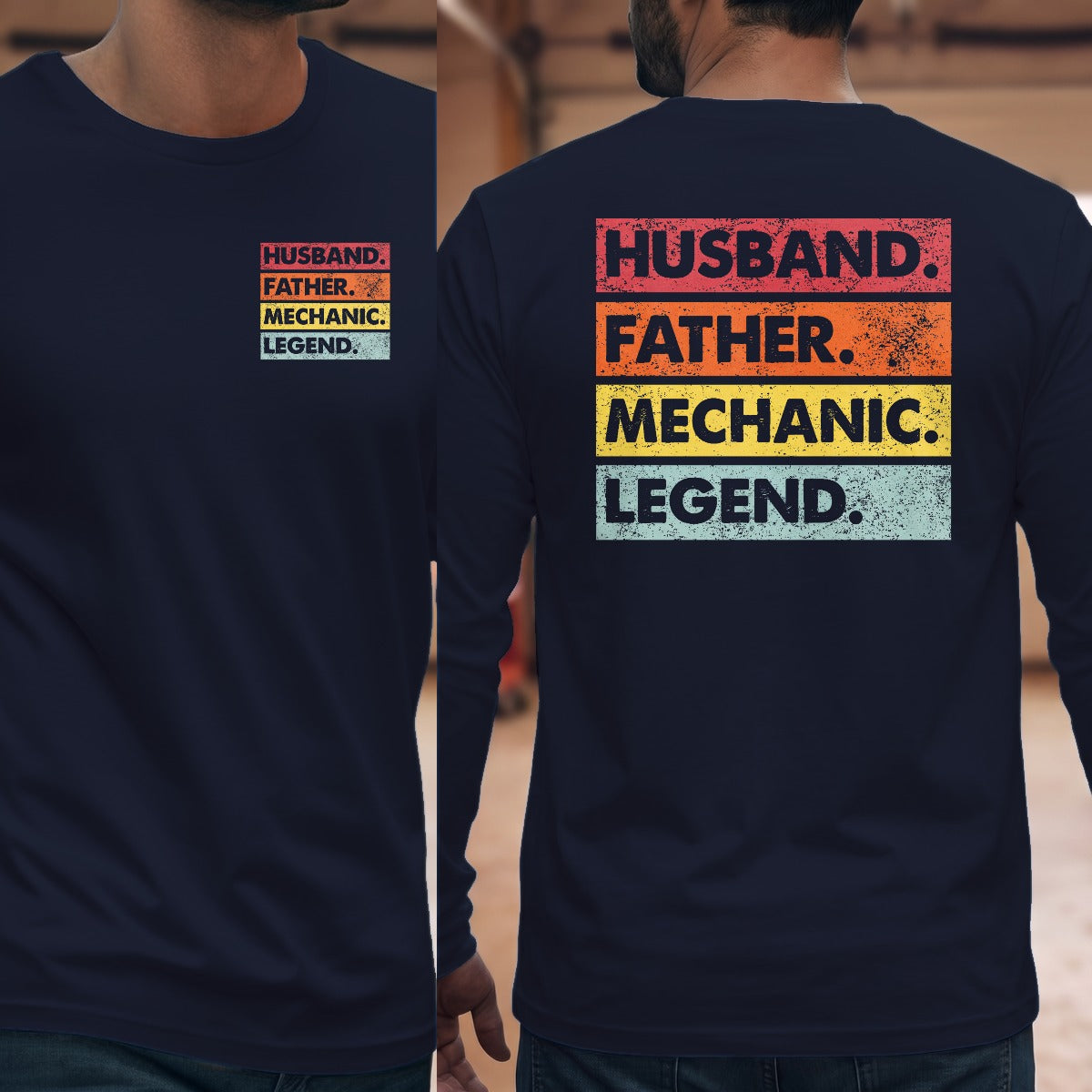 Navy | Left Chest + Back