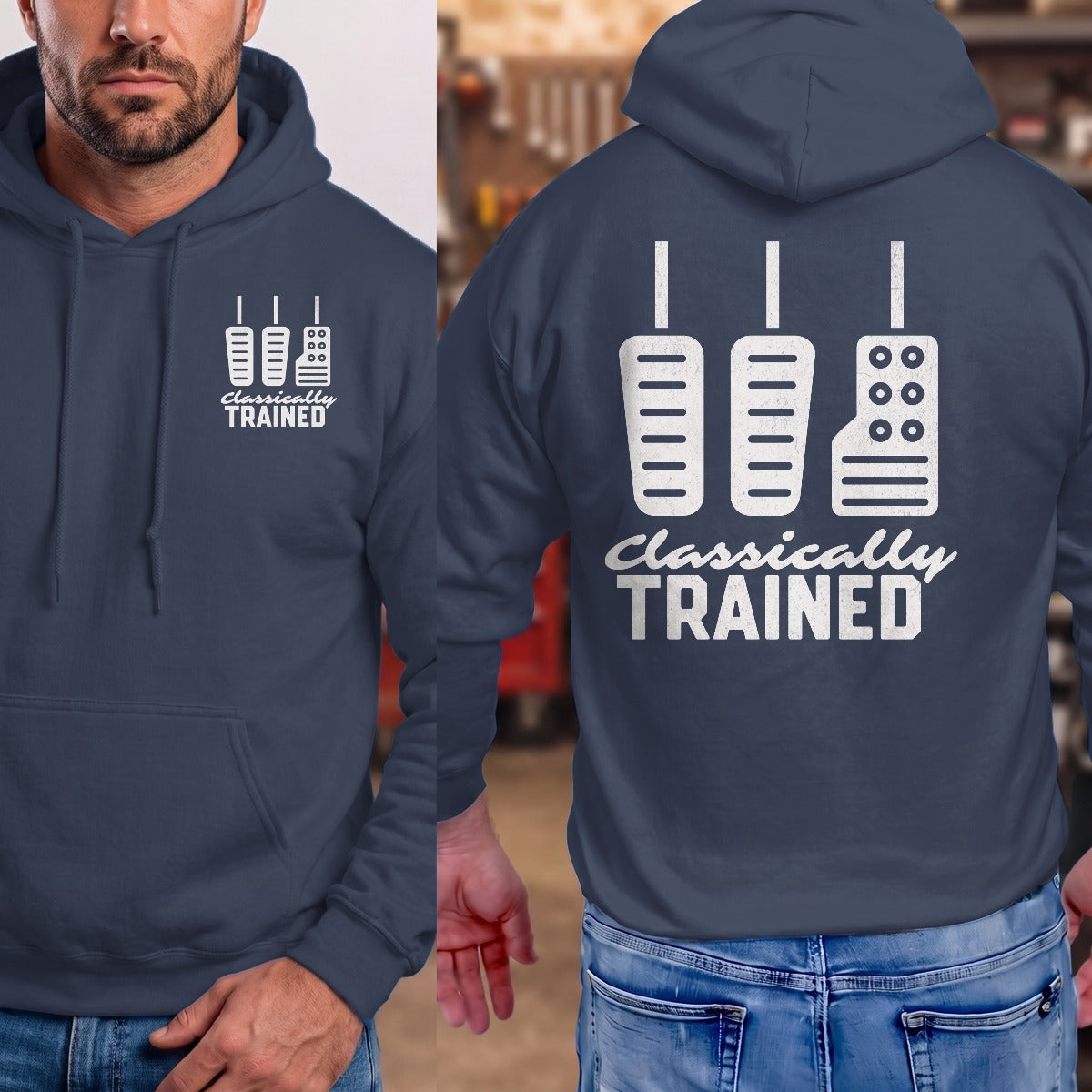 Navy | Left Chest + Back