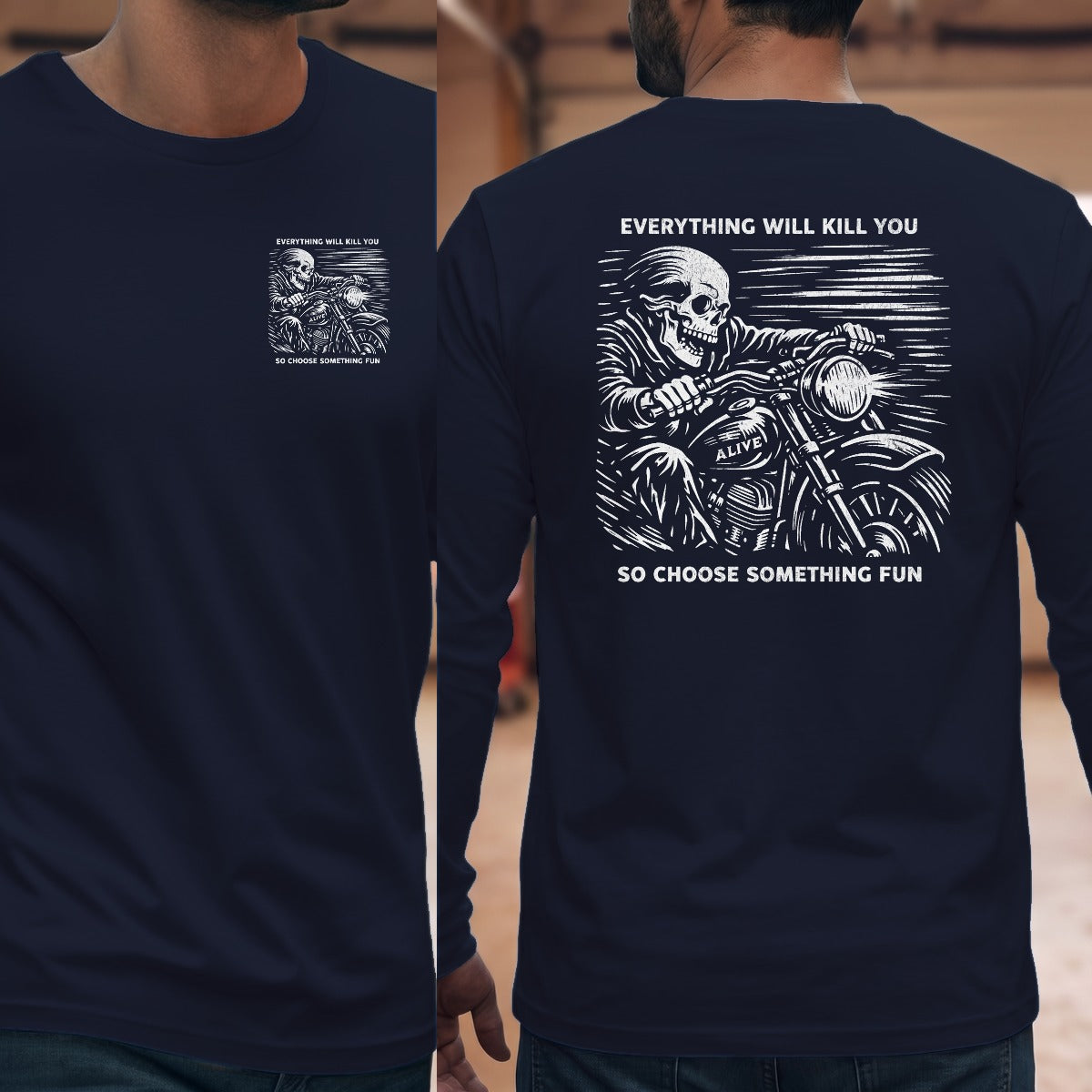 Navy | Left Chest + Back
