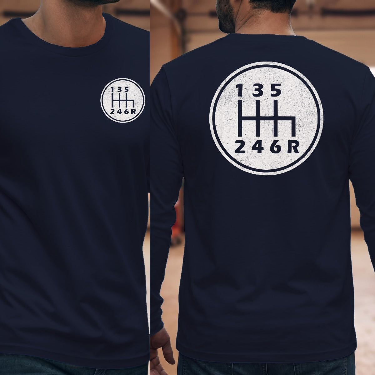 Navy | Left Chest + Back