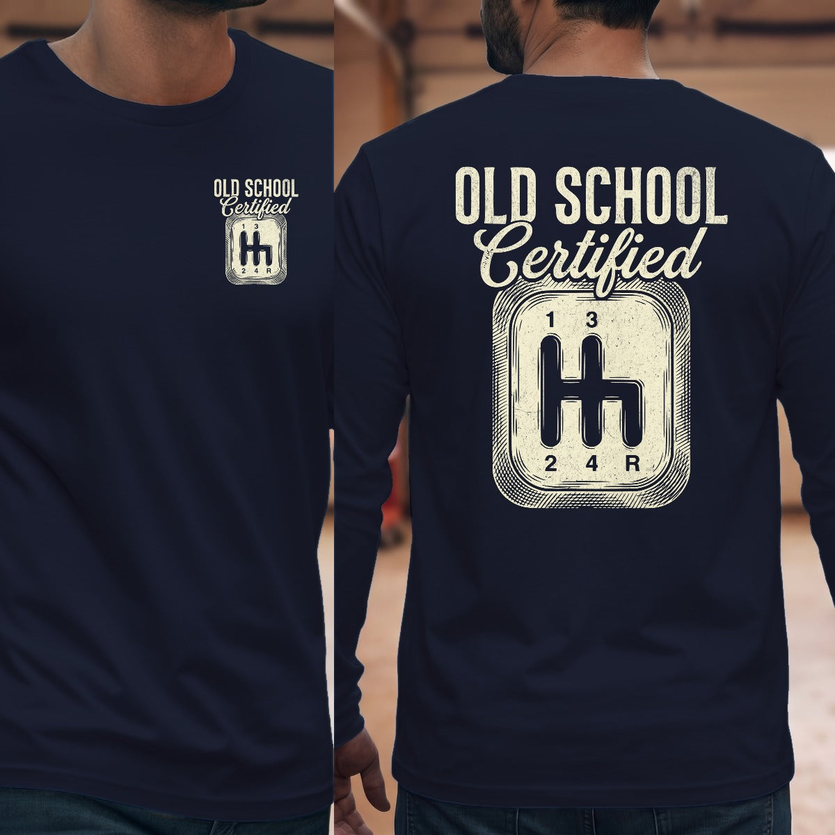Navy | Left Chest + Back