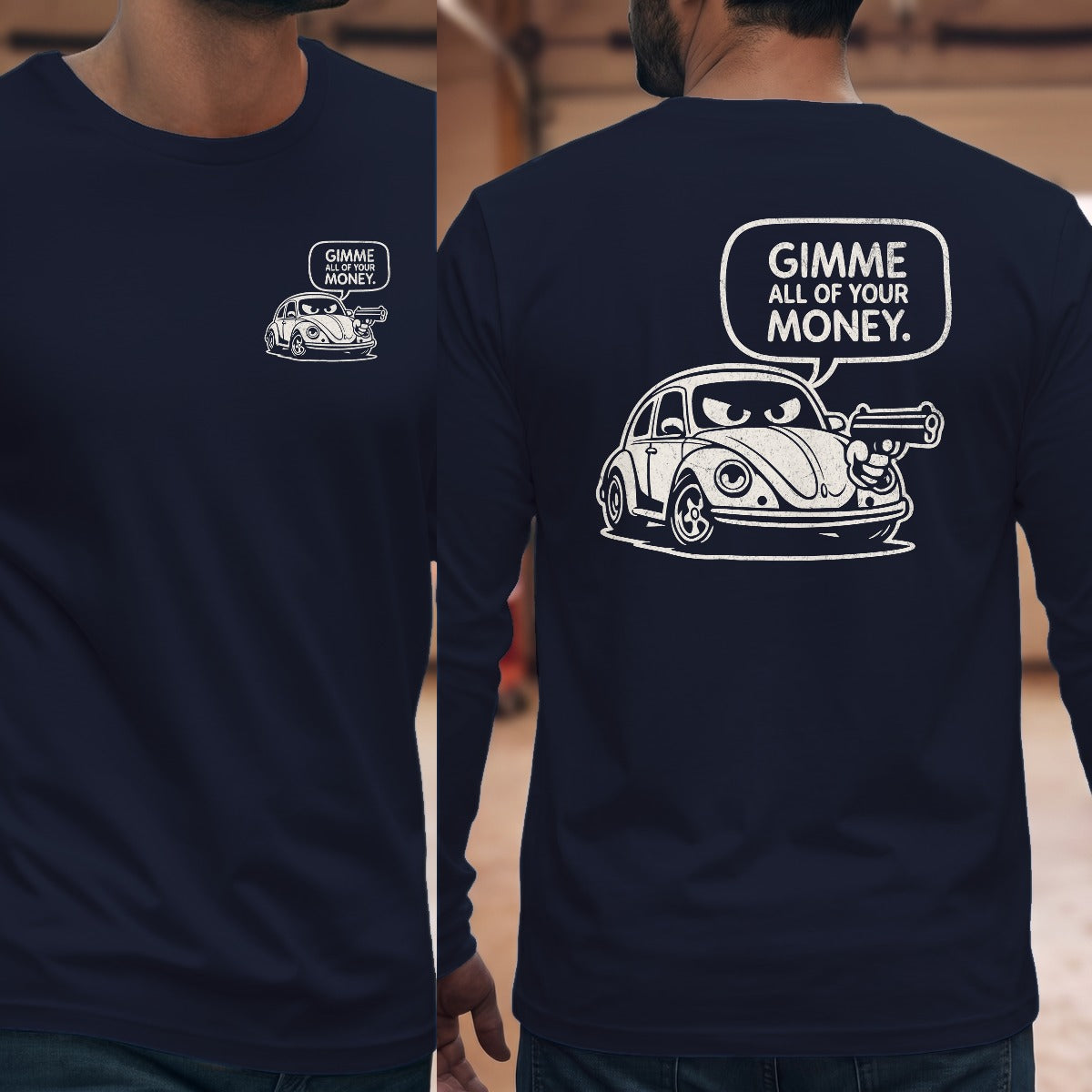 Navy | Left Chest + Back