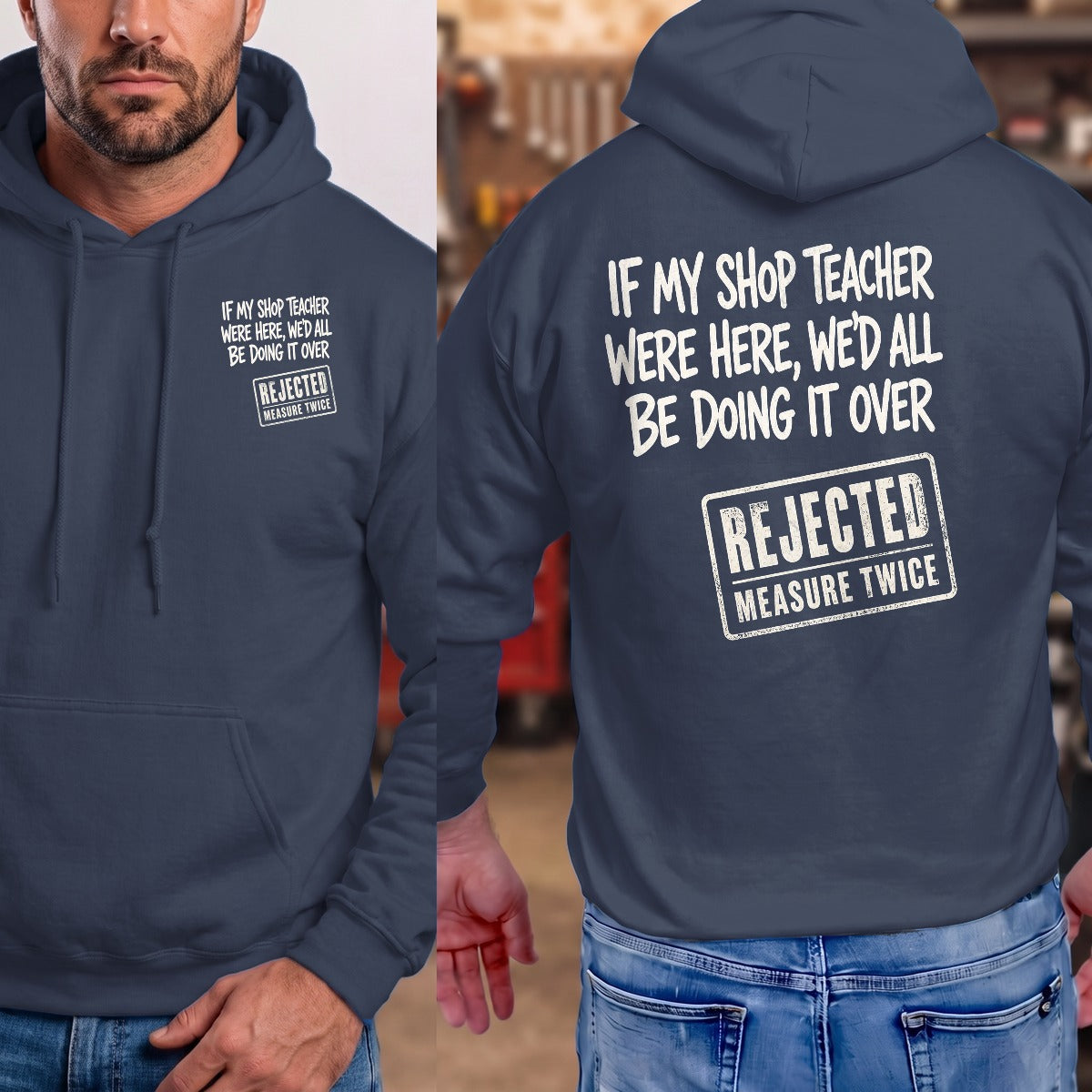 Navy | Left Chest + Back
