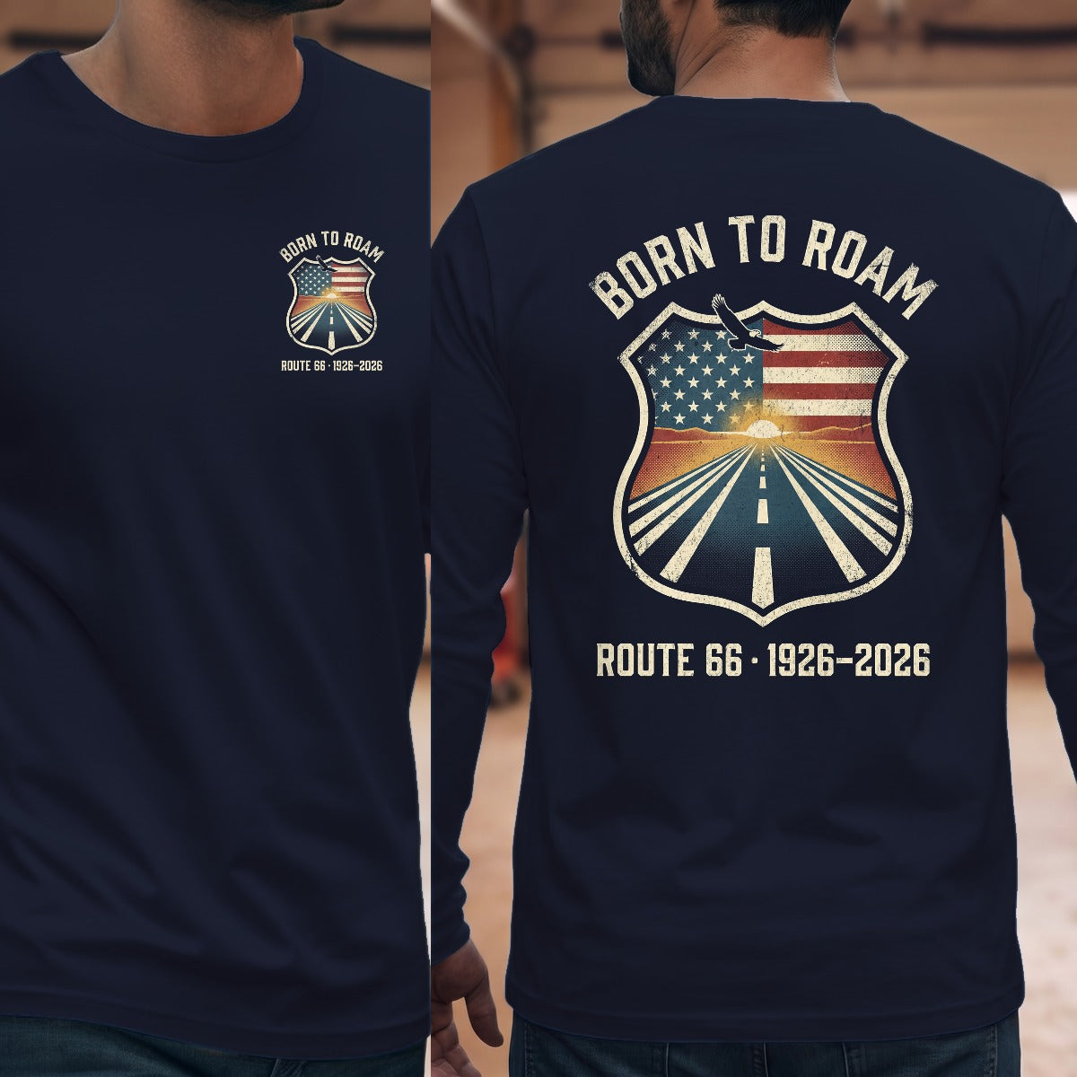 Navy | Left Chest + Back