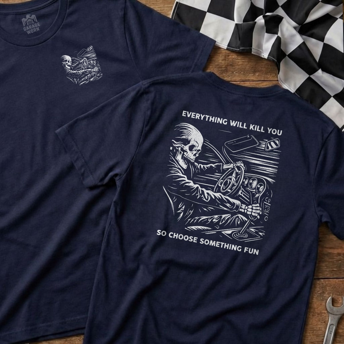 Navy | Left Chest + Back