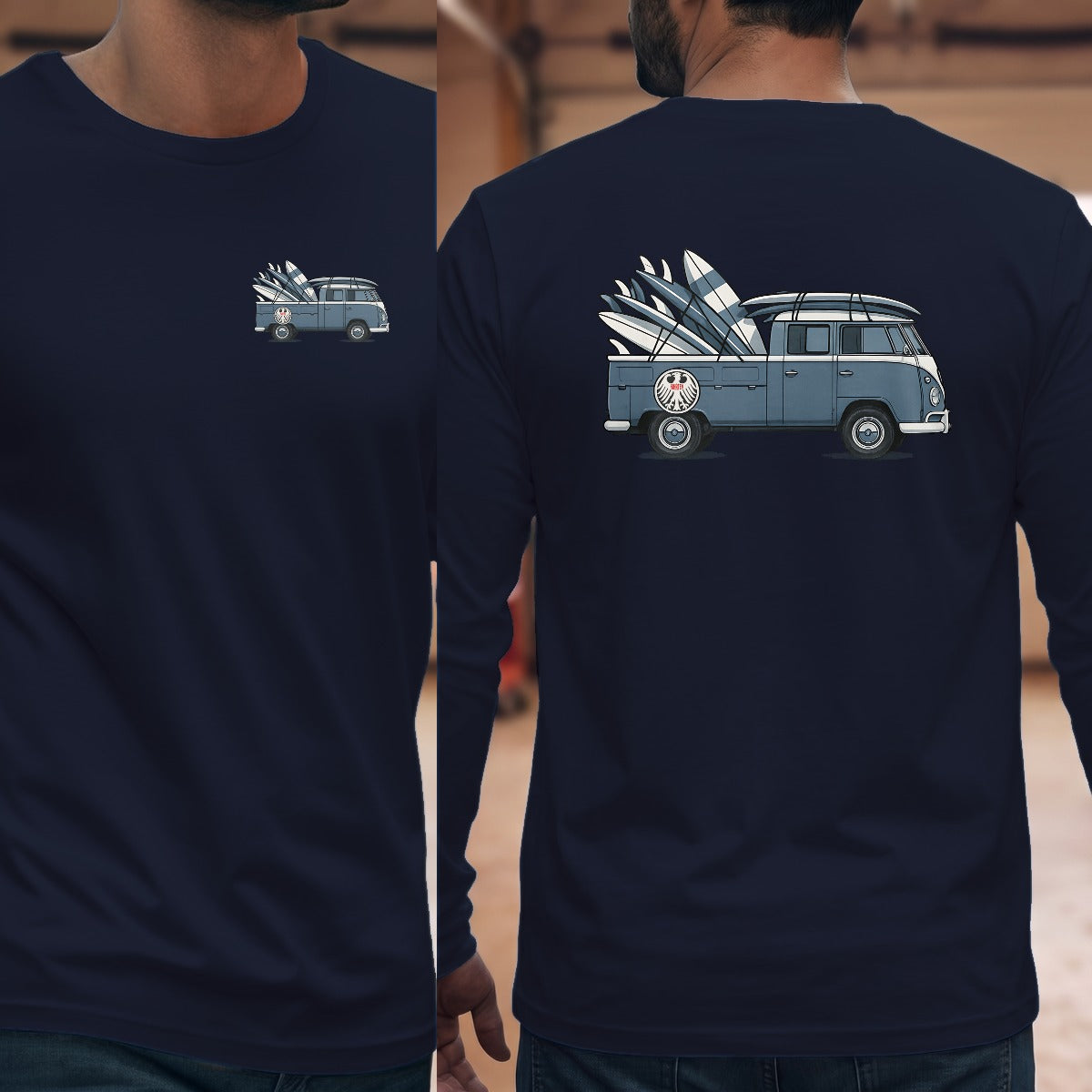 Navy | Left Chest + Back