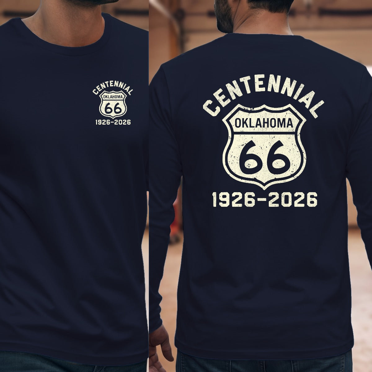 Navy | Left Chest + Back