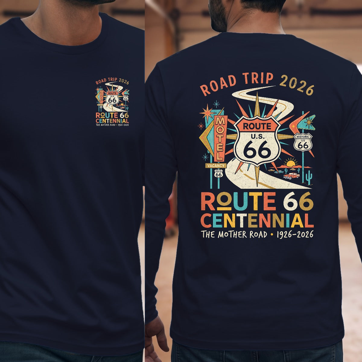 Navy | Left Chest + Back