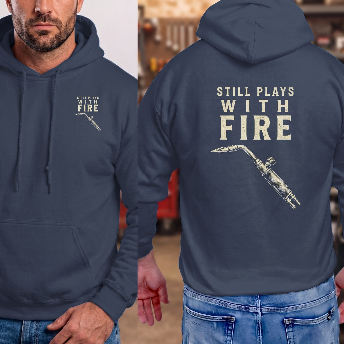 Navy | Left Chest + Back