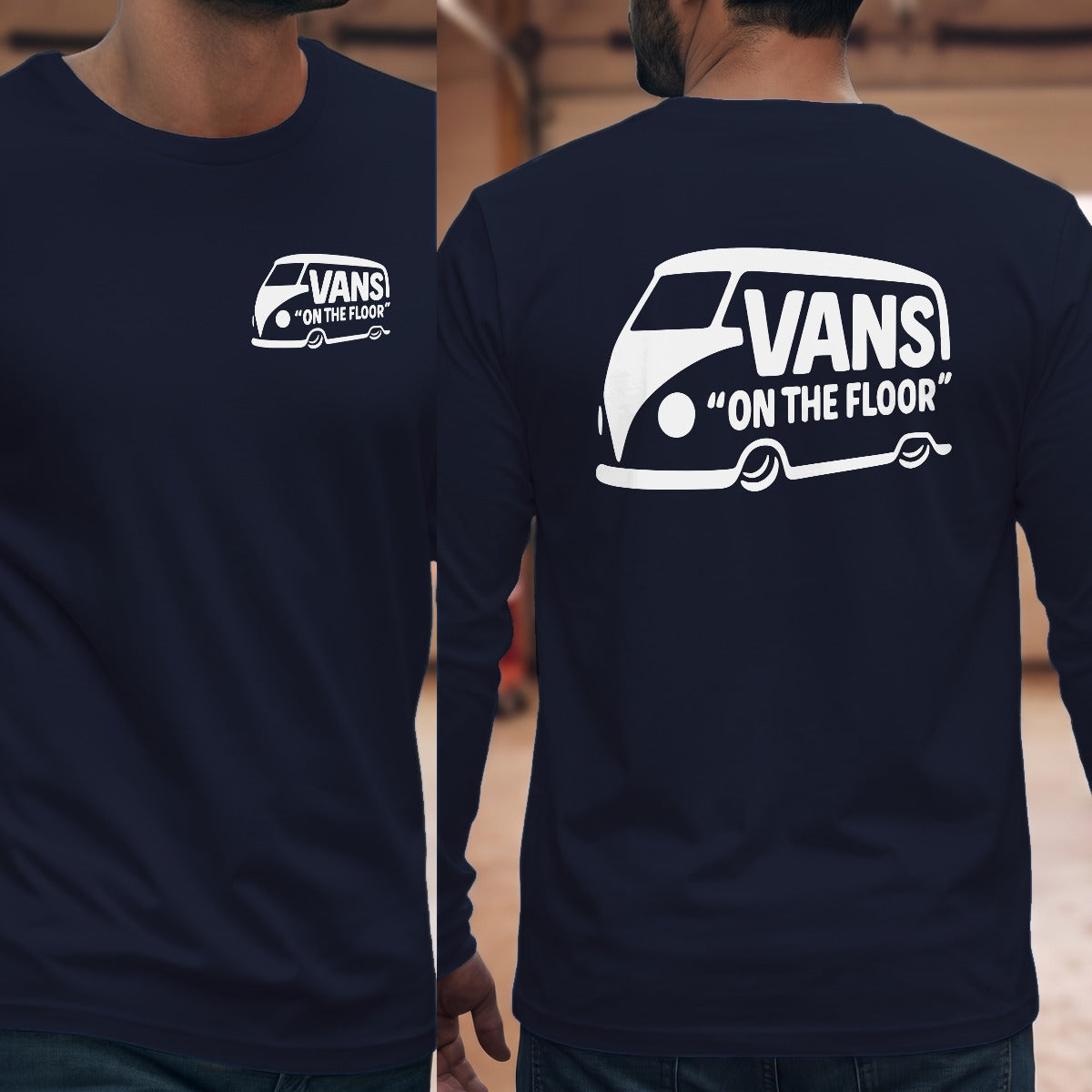 Navy | Left Chest + Back
