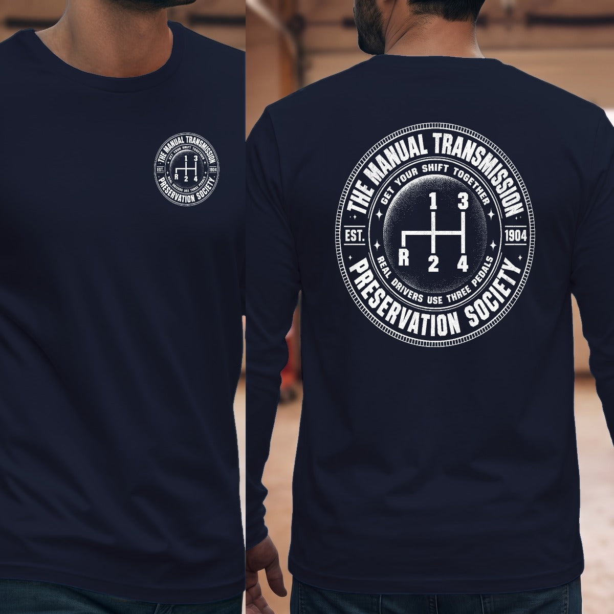 Navy | Left Chest + Back