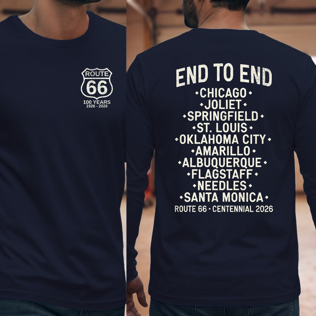 Navy | Left Chest + Back
