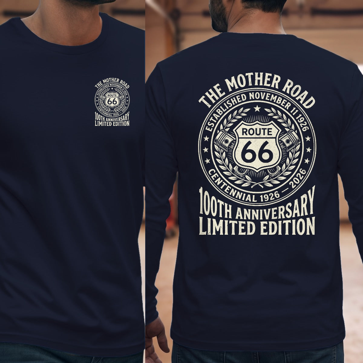Navy | Left Chest + Back