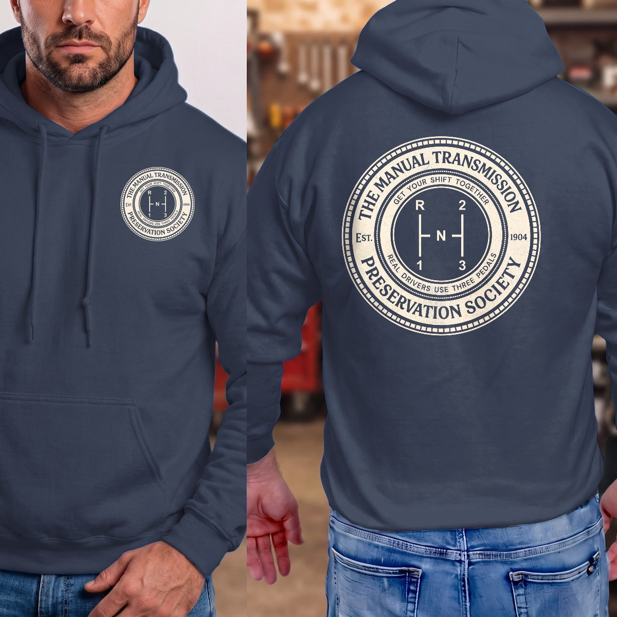 Navy | Left Chest + Back
