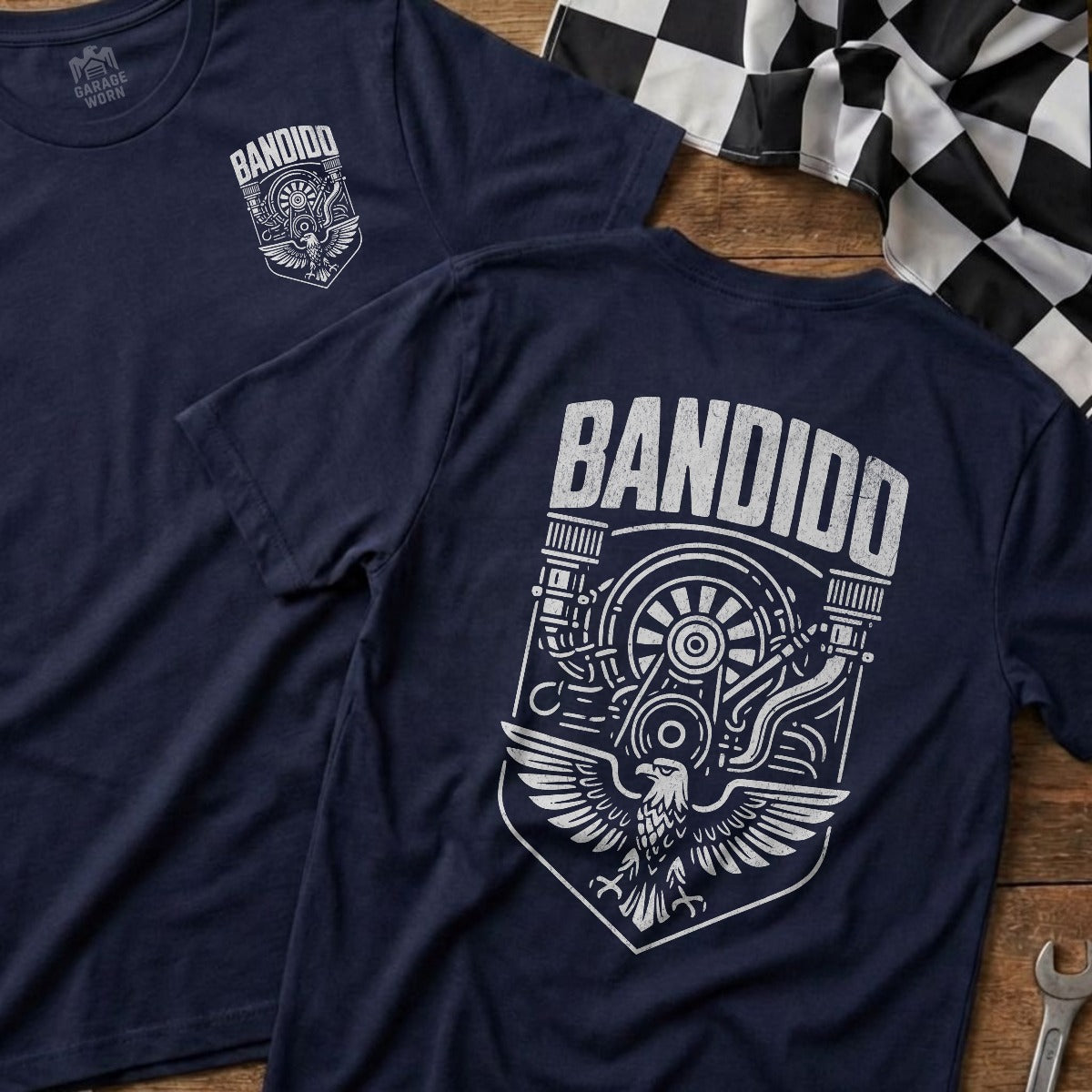 Navy | Left Chest + Back