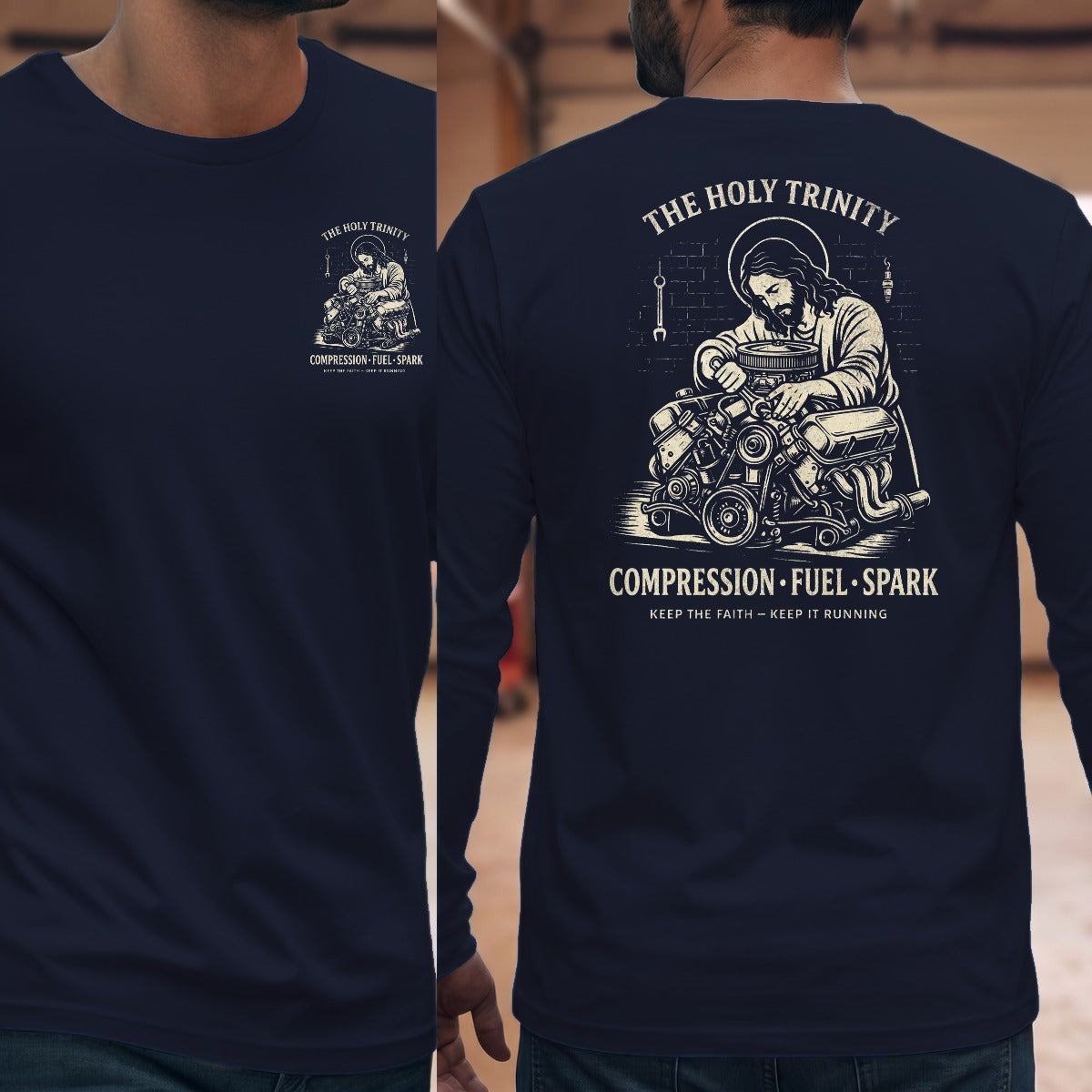 Navy | Left Chest + Back
