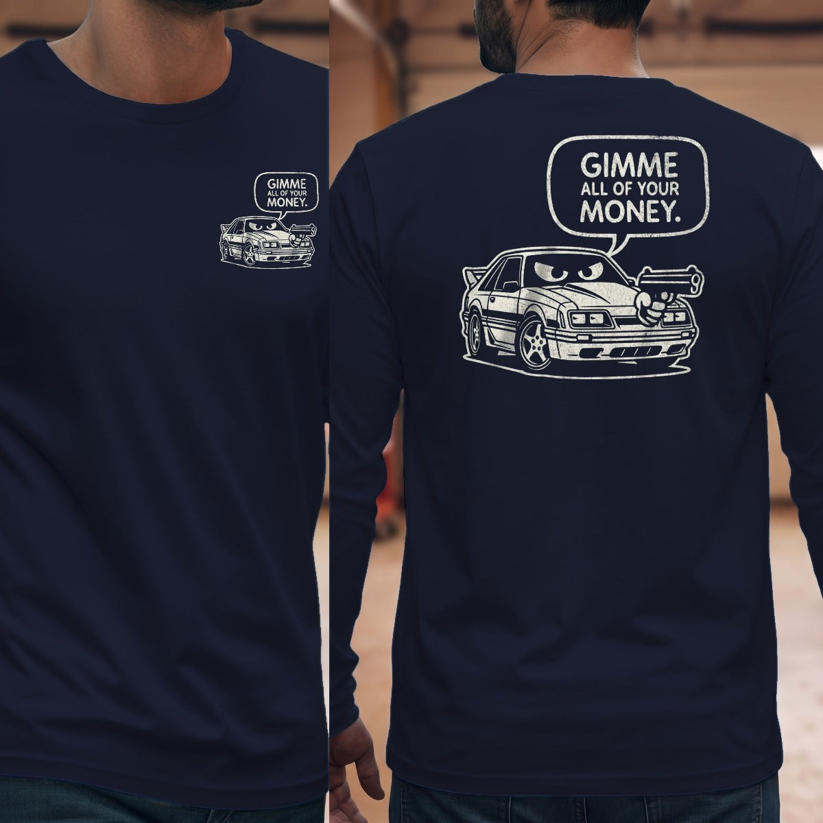 Navy | Left Chest + Back