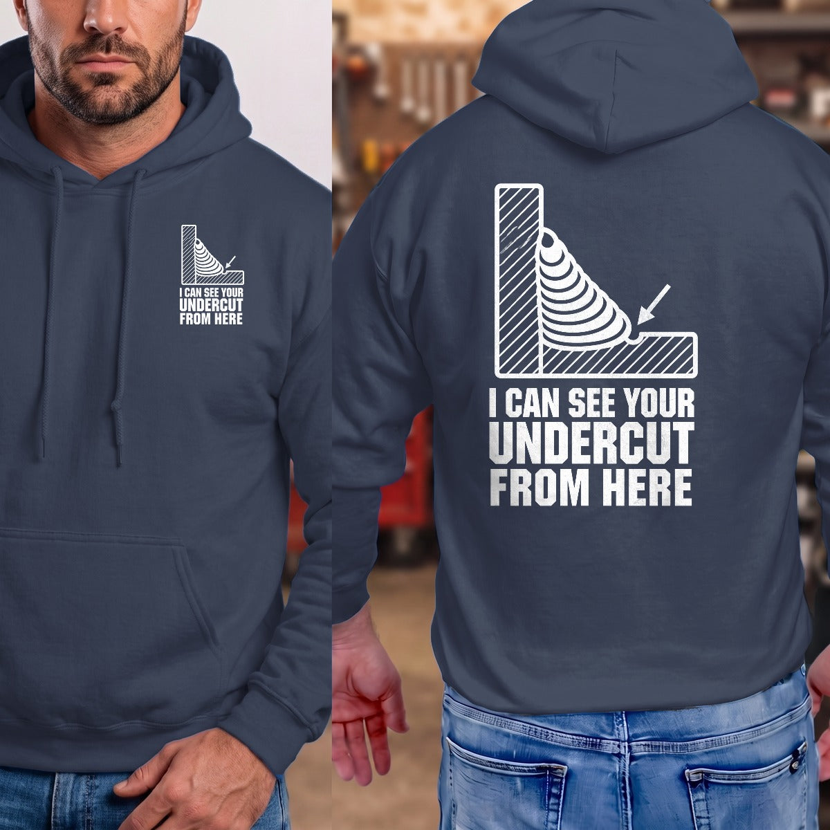Navy | Left Chest + Back