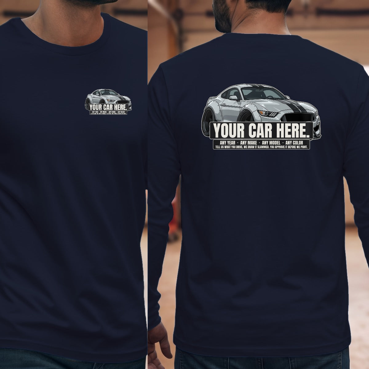Navy | Left Chest + Back