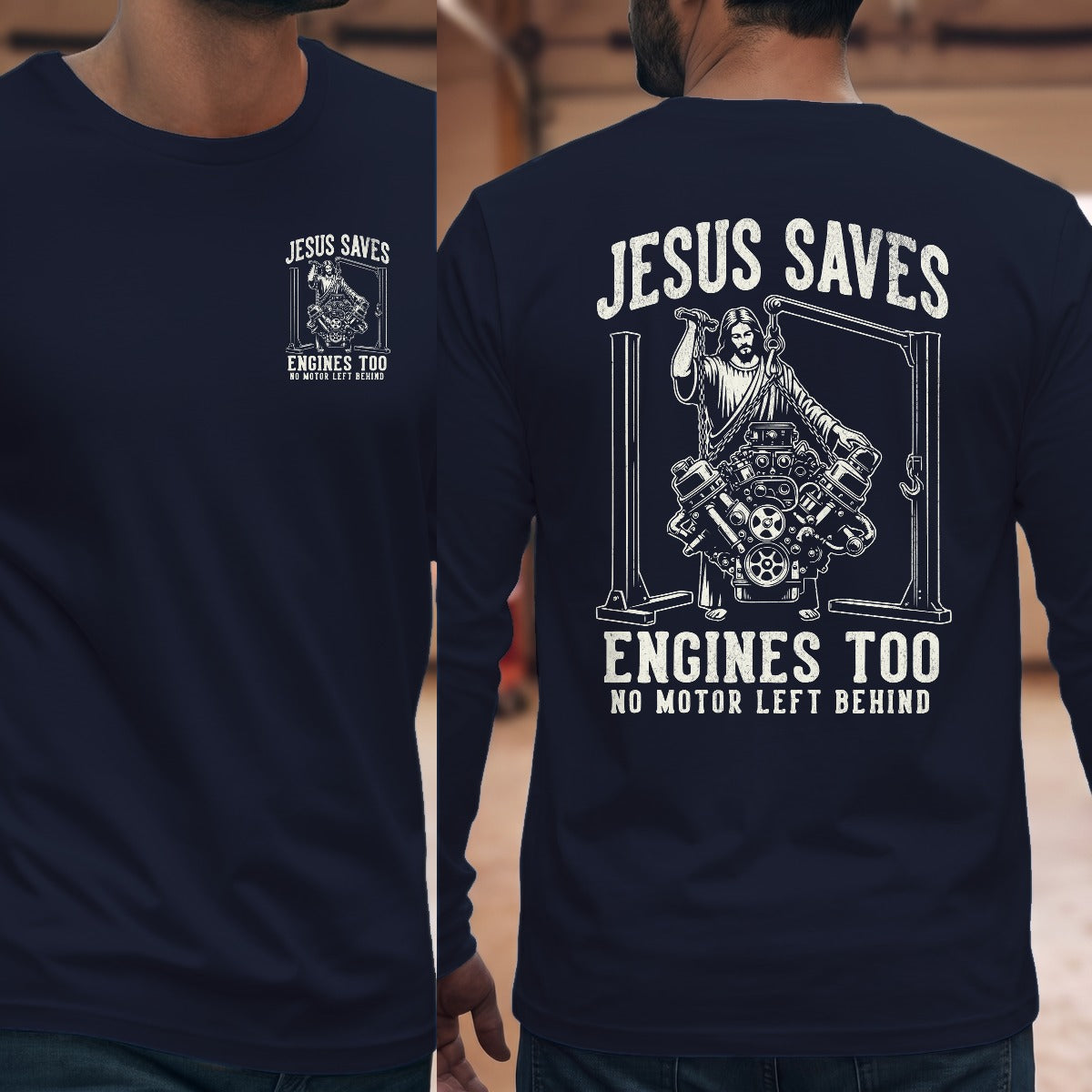 Navy | Left Chest + Back