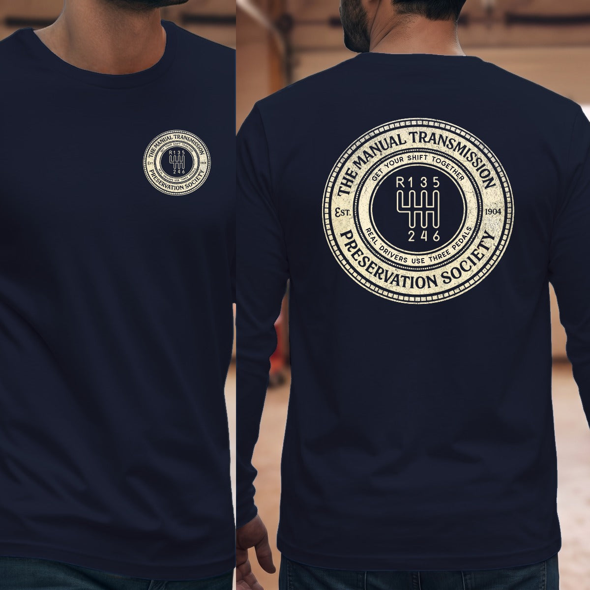 Navy | Left Chest + Back