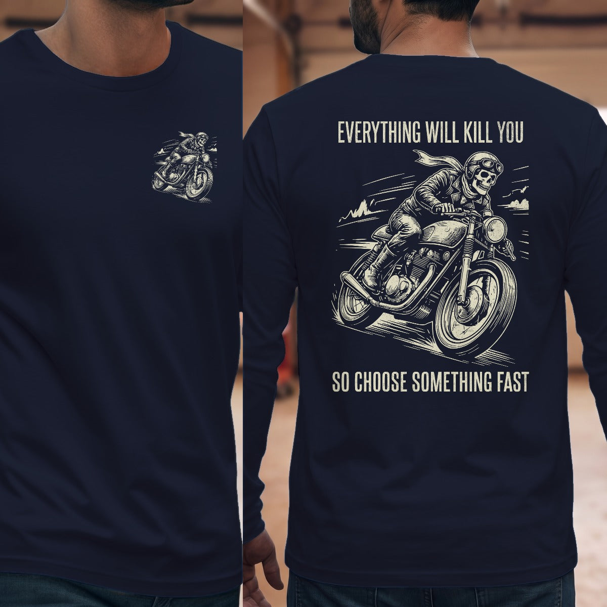 Navy | Left Chest + Back