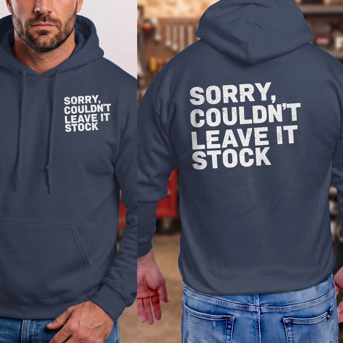 Navy | Left Chest + Back