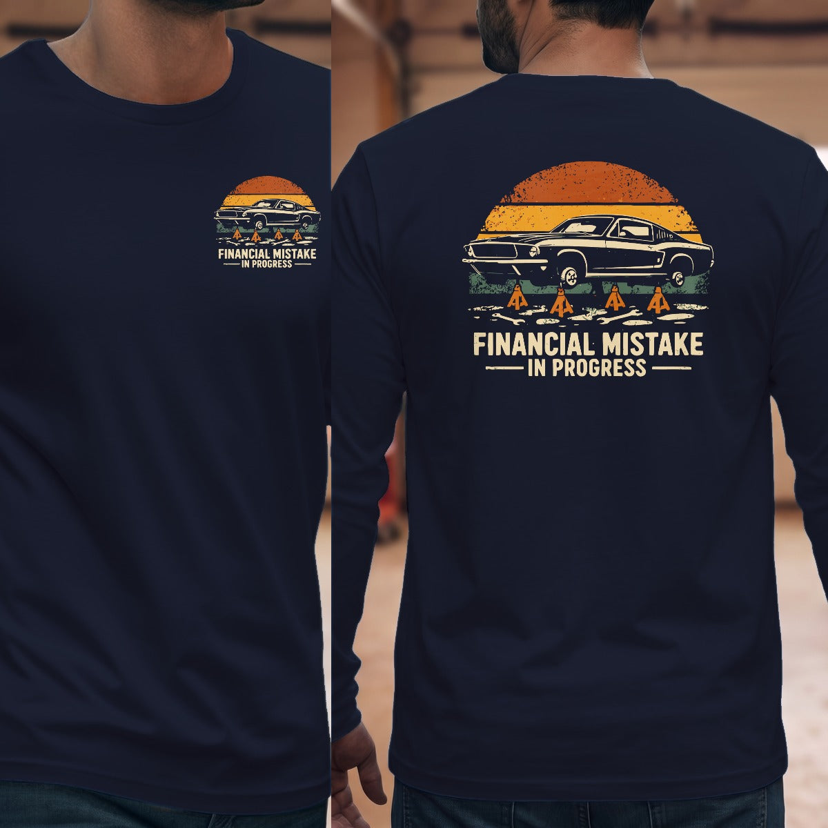 Navy | Left Chest + Back