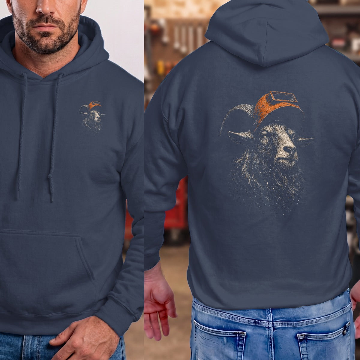 Navy | Left Chest + Back